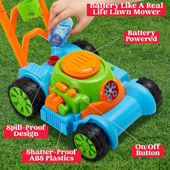 Sloosh Bubble Lawn Mower Toddler Toy, Blue