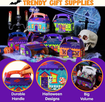 32-Pack 3D Halloween House Cardboard Treat Boxes