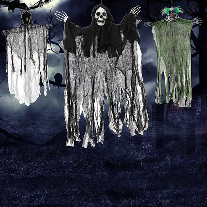 Hanging Clown, Ghost, and Grim Reaper