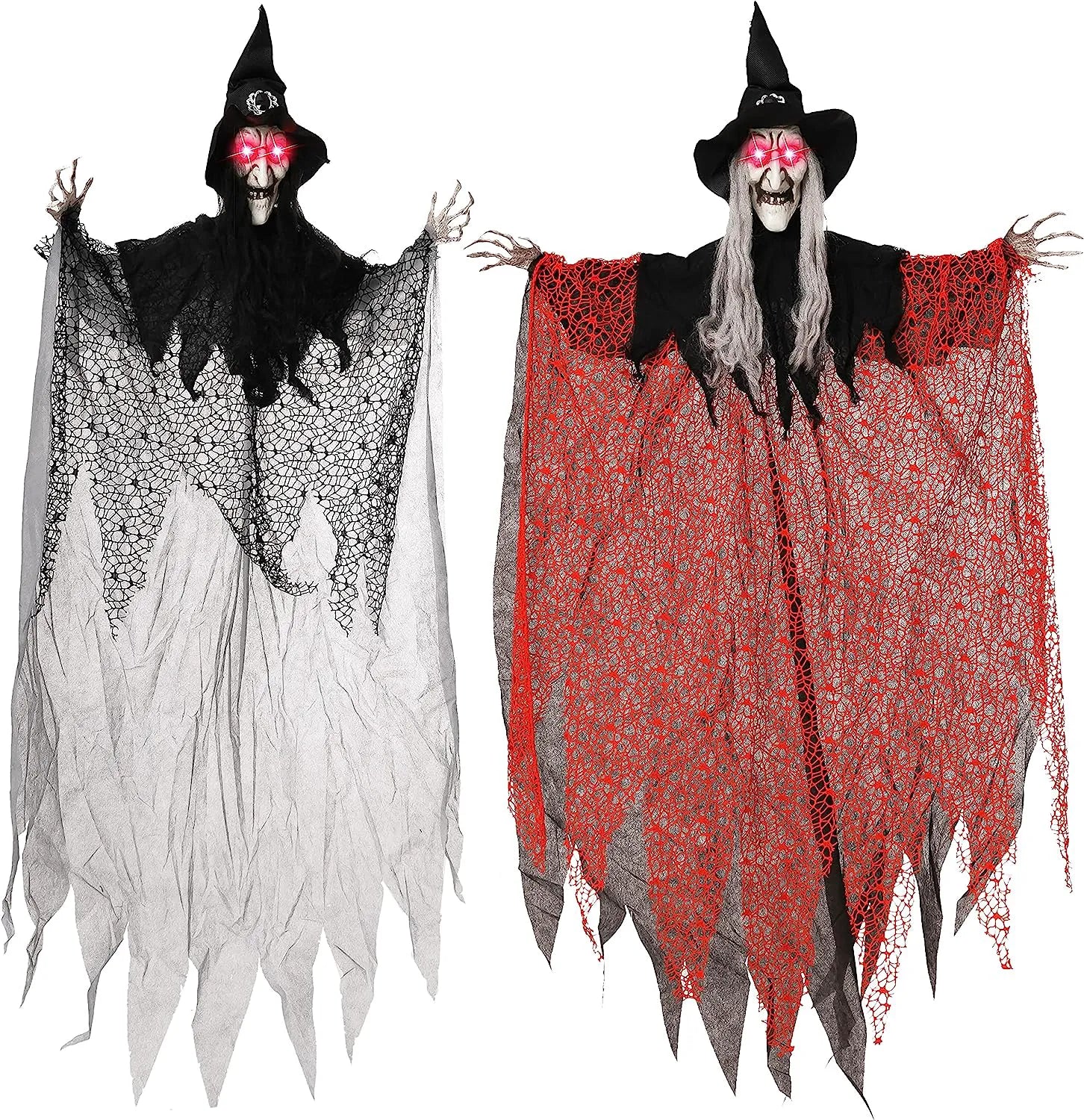 51-Inch Light-Up Hanging Witch Decorations (2 Pack)