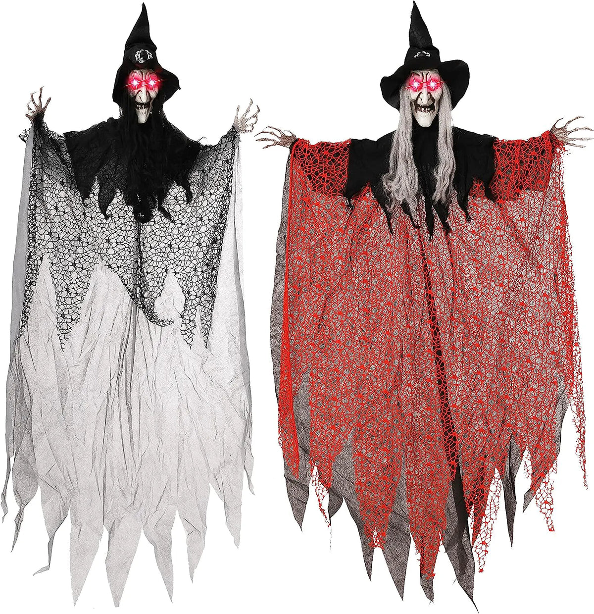 51-Inch Light-Up Hanging Witch Decorations (2 Pack)