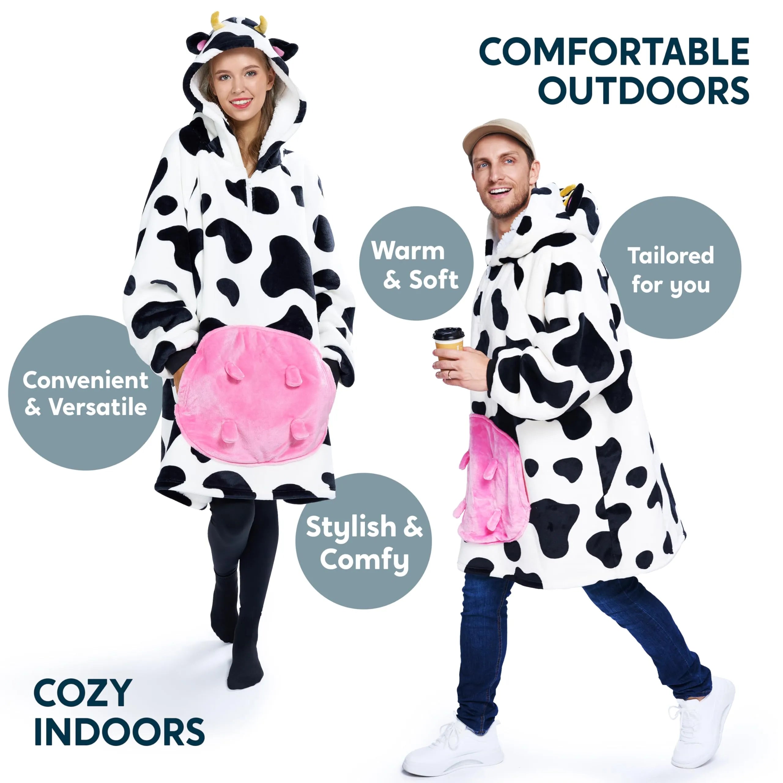 Cozy Sherpa Wearable Blanket Hoodie for Adults