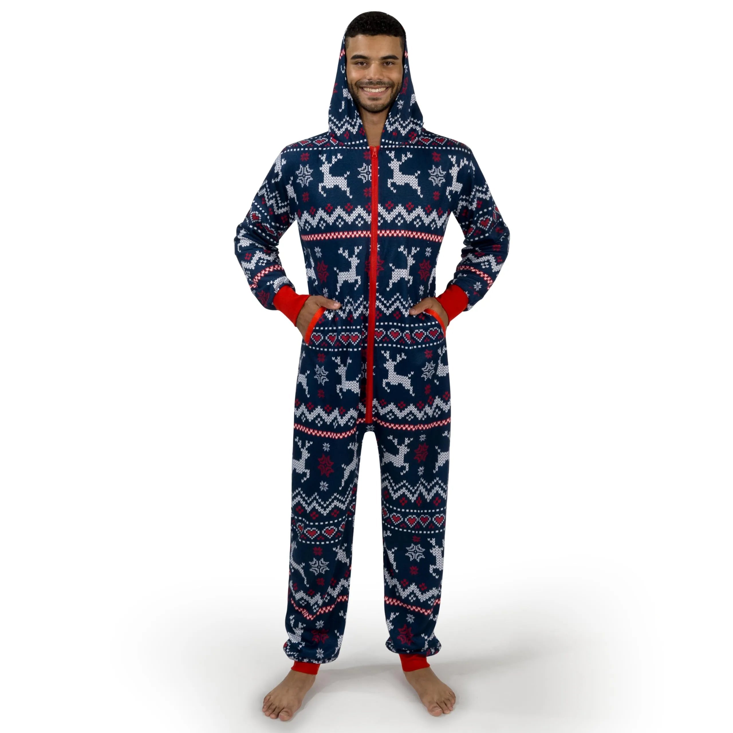 Men's Loose Christmas Hooded Pajamas
