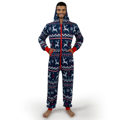 Men's Loose Christmas Hooded Pajamas