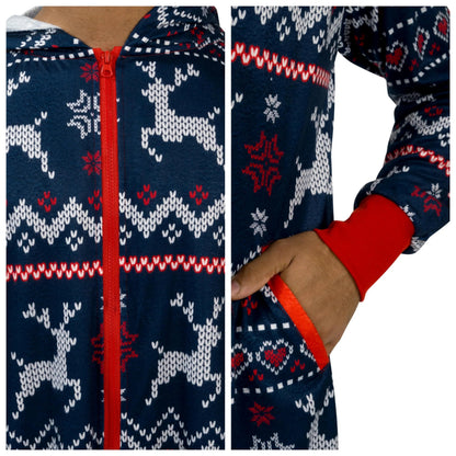 Men's Loose Christmas Hooded Pajamas