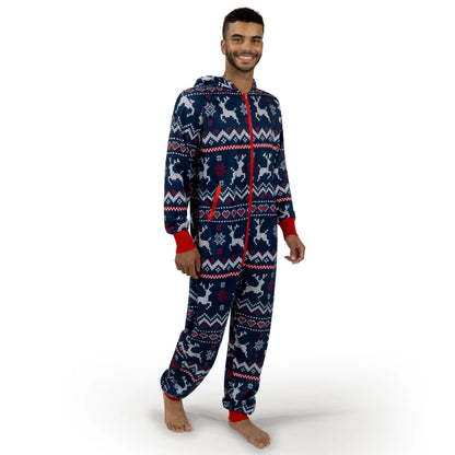 Men's Loose Christmas Hooded Pajamas