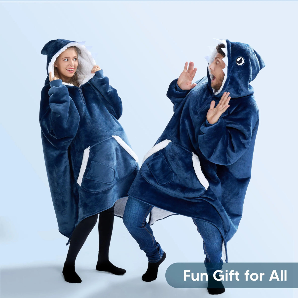 Adult Wearable Blanket Hoodie - Fleece Sherpa Pullover