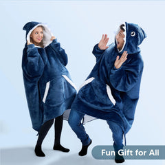 Adult Wearable Blanket Hoodie - Fleece Sherpa Pullover