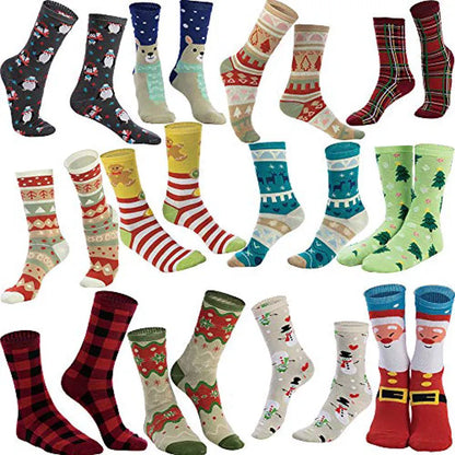 12 Pairs of Christmas Holiday Crew Socks