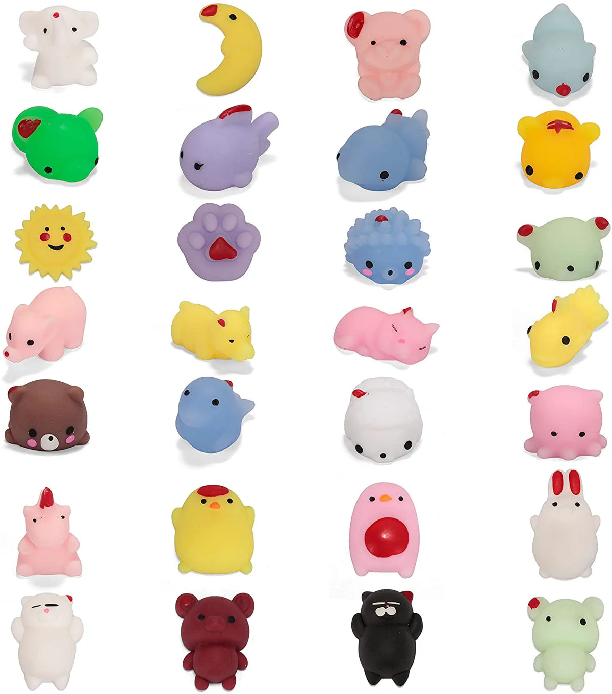 28-Pack Mochi Squishies with Valentine's Day Cards for Kids Classroom Exchange Gifts