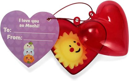 28-Pack Mochi Squishies with Valentine's Day Cards for Kids Classroom Exchange Gifts