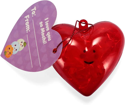 28-Pack Mochi Squishies with Valentine's Day Cards for Kids Classroom Exchange Gifts