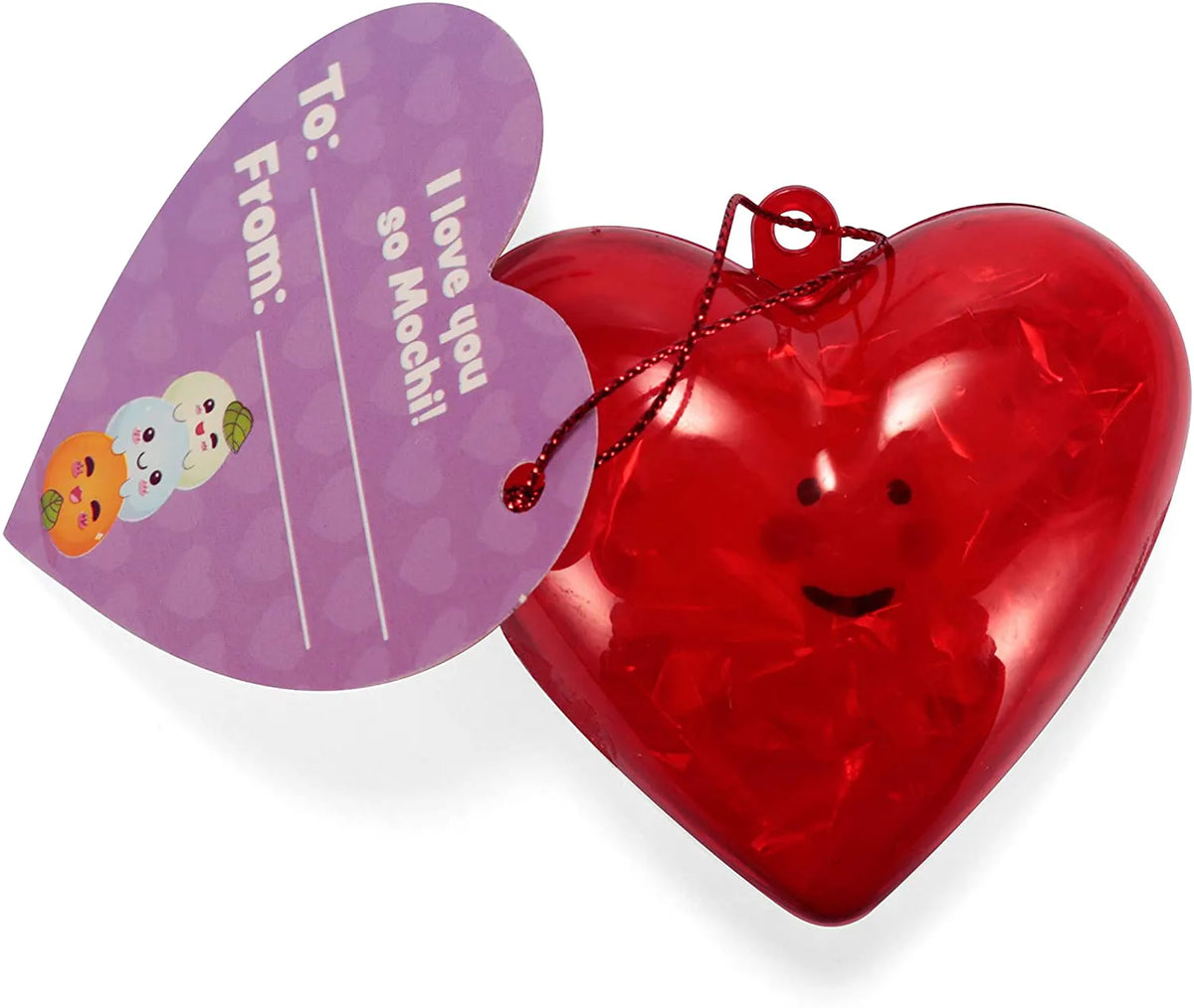 28-Pack Mochi Squishies with Valentine's Day Cards for Kids Classroom Exchange Gifts