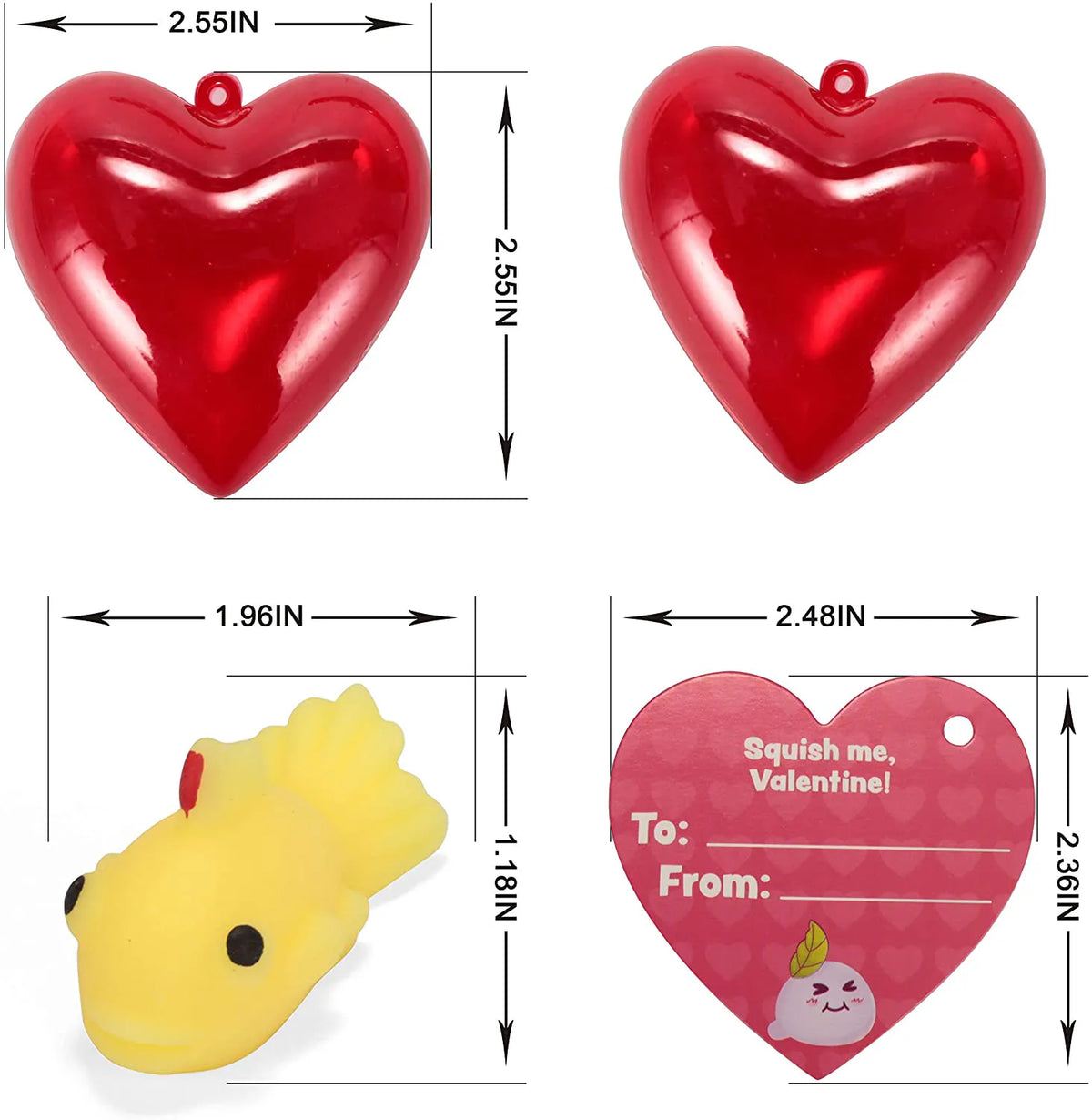28-Pack Mochi Squishies with Valentine's Day Cards for Kids Classroom Exchange Gifts