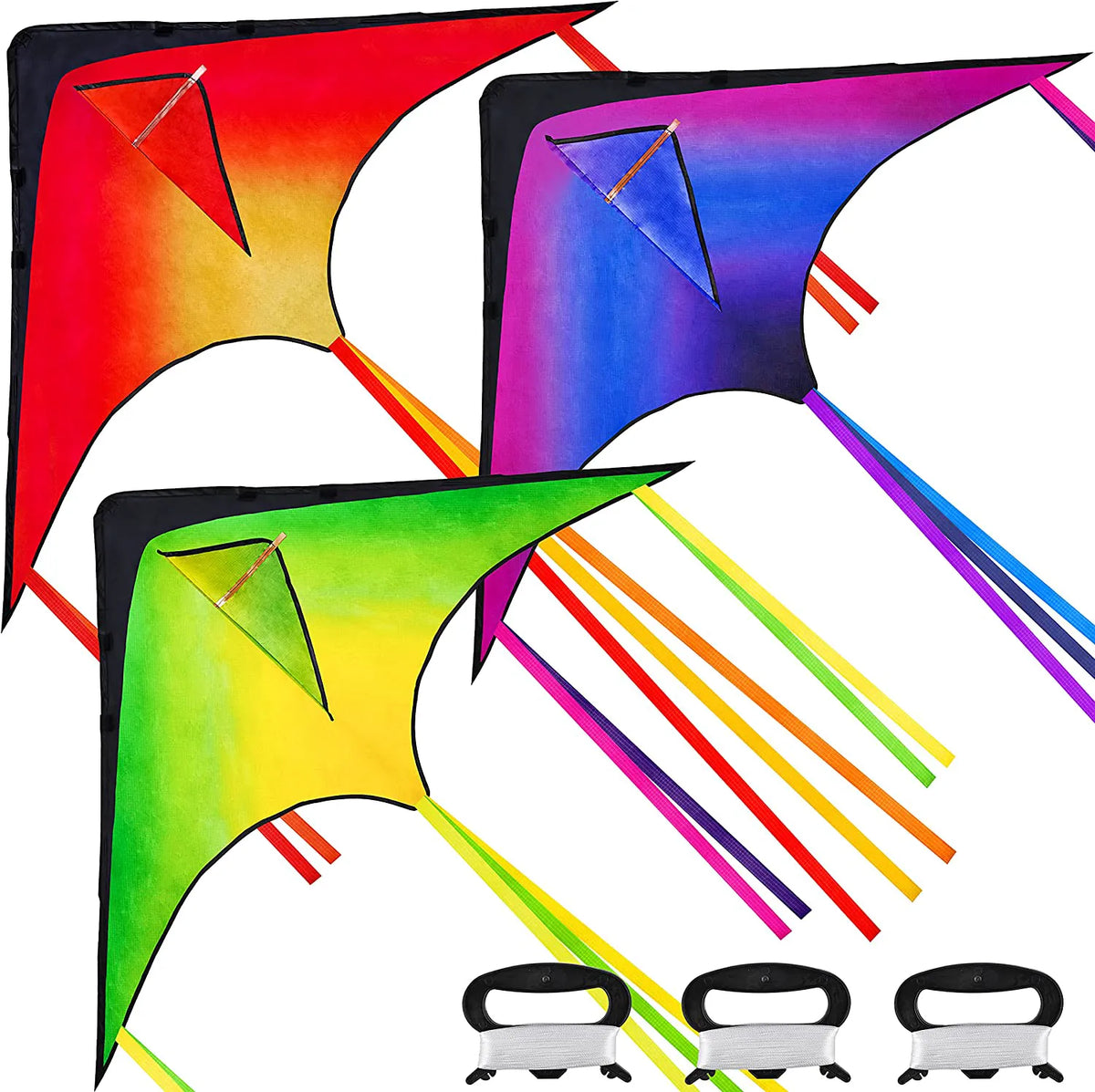 Big Delta Kite 3-Pack (Red, Green, Purple)