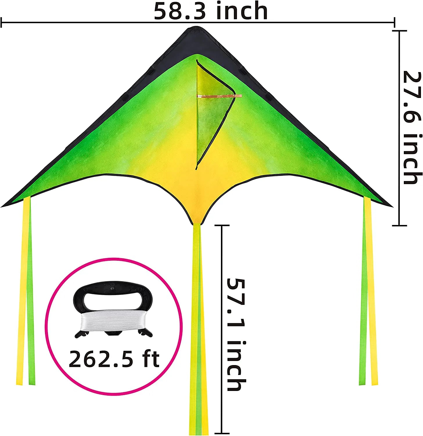 Big Delta Kite 3-Pack (Red, Green, Purple)