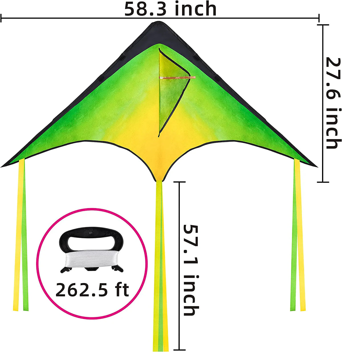 Big Delta Kite 3-Pack (Red, Green, Purple)