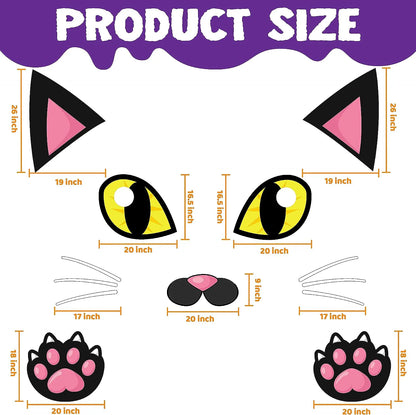 Black Cat Halloween Trunk-or-Treat Decor Kit