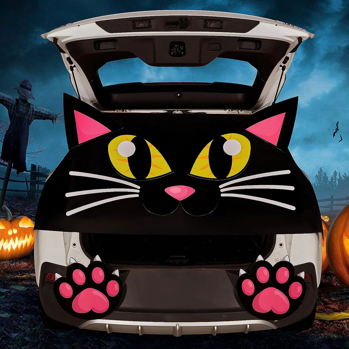 Black Cat Halloween Trunk-or-Treat Decor Kit