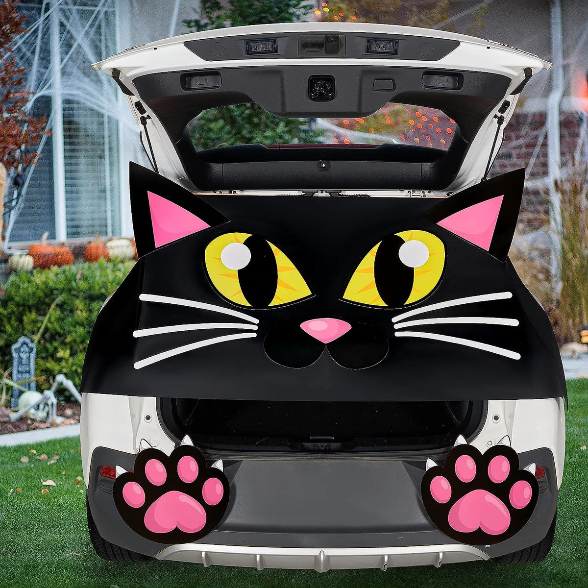 Black Cat Halloween Trunk-or-Treat Decor Kit