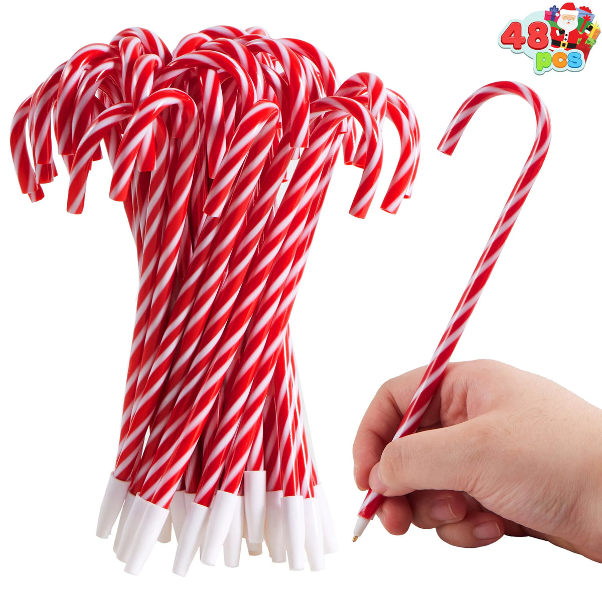 Candy Cane Ballpoint Pens, 48 Pack