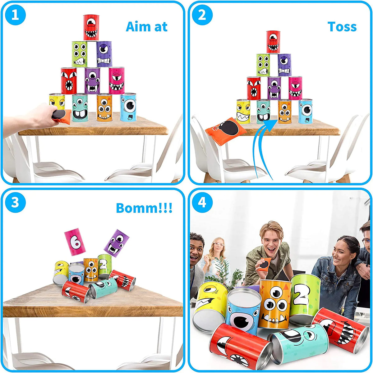 Carnival Bean Bag Toss Can Game Set - 13 Pieces