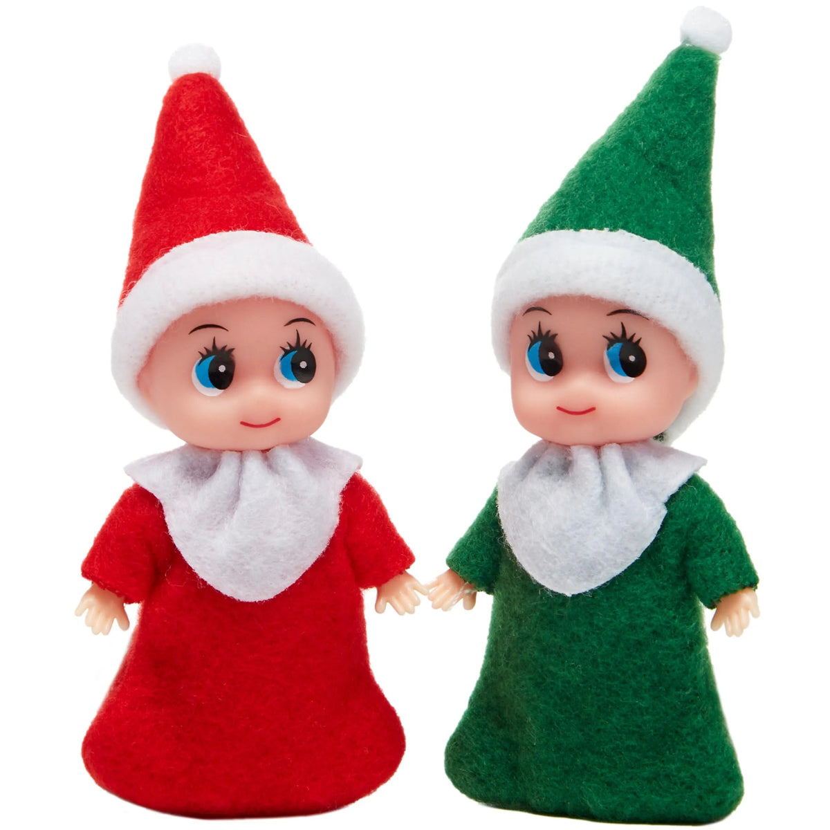Christmas 2-Piece Tiny Elf Doll Set - 1 Red & 1 Green Elf