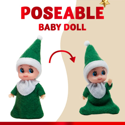 Christmas 2-Piece Tiny Elf Doll Set - 1 Red & 1 Green Elf
