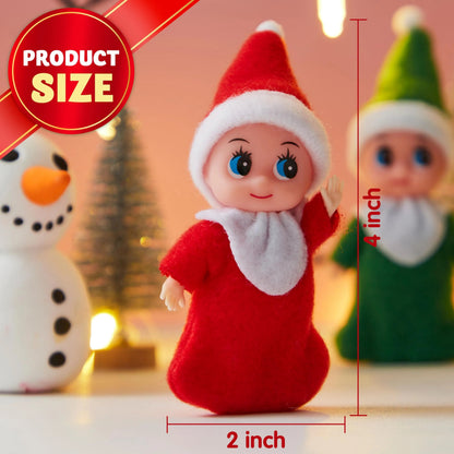 Christmas 2-Piece Tiny Elf Doll Set - 1 Red & 1 Green Elf