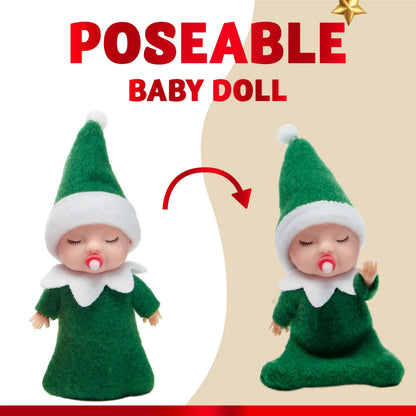 Christmas 2-Piece Tiny Elf Doll Set: 1 Red & 1 Green Elf Doll with Teats