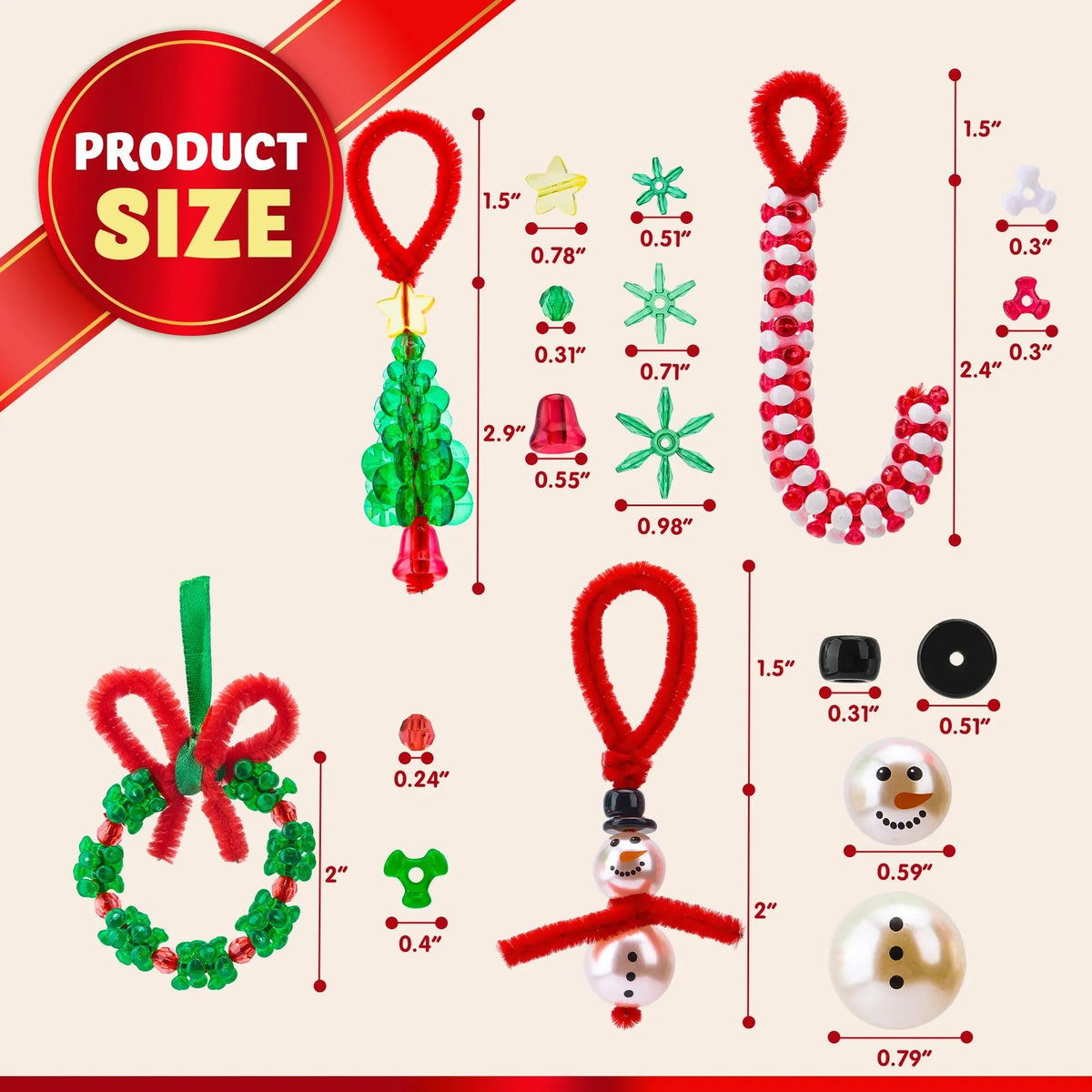 Christmas Beaded Ornament Craft - Make Up to 40 Hanging Ornaments