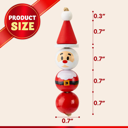 Christmas DIY Wooden Beads Craft - Printed Round Wood Beads