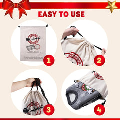Christmas Santa Burlap Drawstring Gift Bag, 26 x 19 Inches