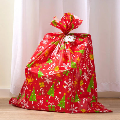 Oversized Christmas Gift Bag 56"x36" - Large Plastic Gift Wrapping Bag