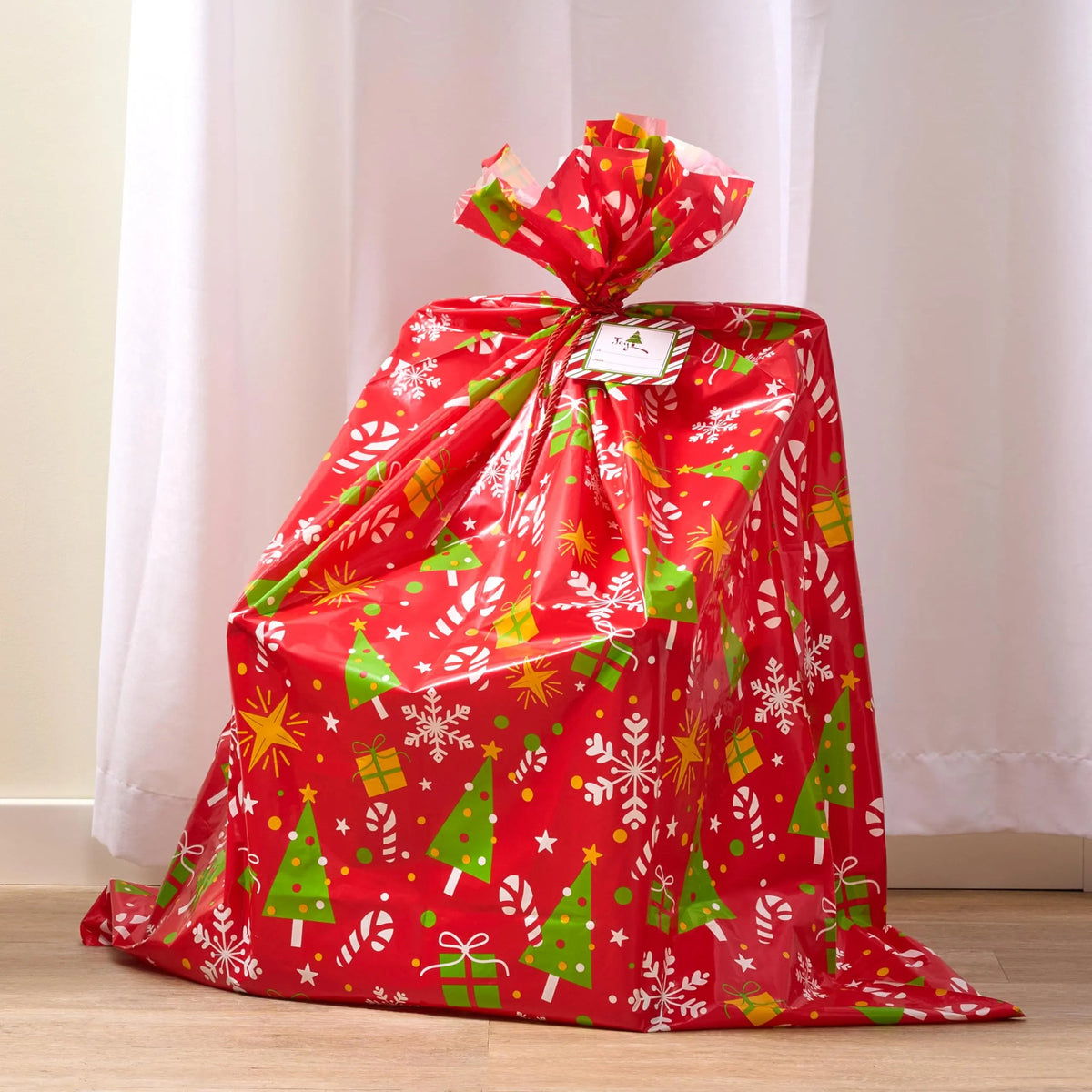 Oversized Christmas Gift Bag 56"x36" - Large Plastic Gift Wrapping Bag