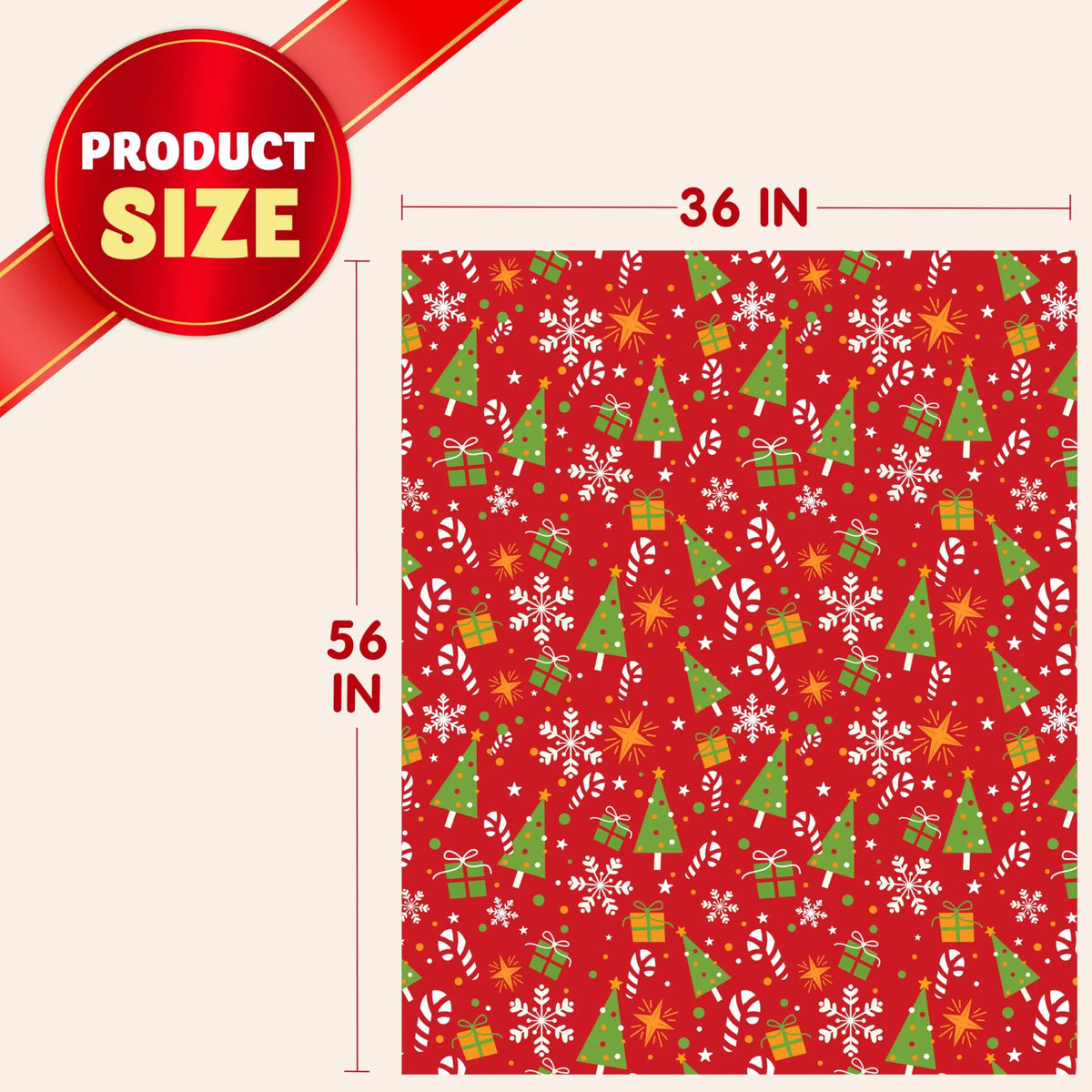 Oversized Christmas Gift Bag 56"x36" - Large Plastic Gift Wrapping Bag