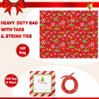 Oversized Christmas Gift Bag 56"x36" - Large Plastic Gift Wrapping Bag