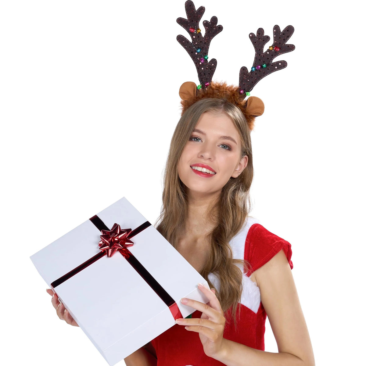 Christmas Light-Up Cute Reindeer Headband for Adults and Kids