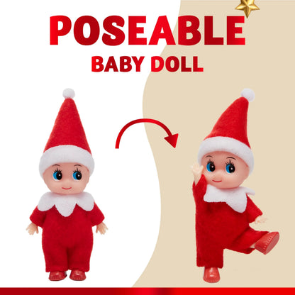 Christmas Red Tiny Soft Plush Elf Doll for Holiday Decor