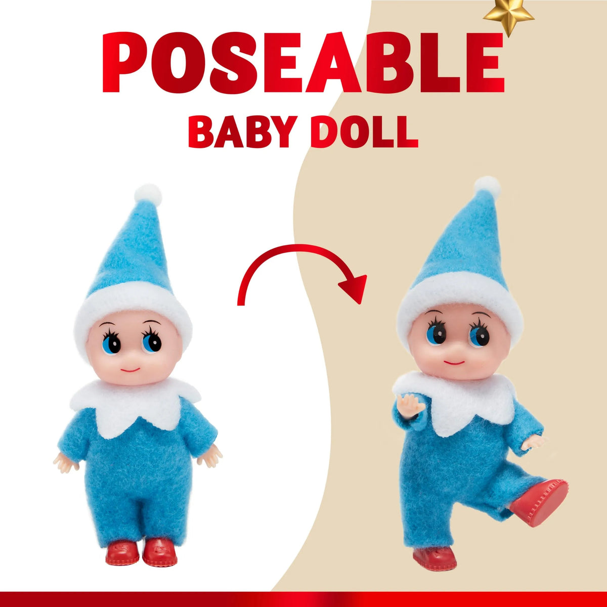 Blue Tiny Elf Soft Plush Christmas Doll
