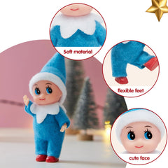 Blue Tiny Elf Soft Plush Christmas Doll