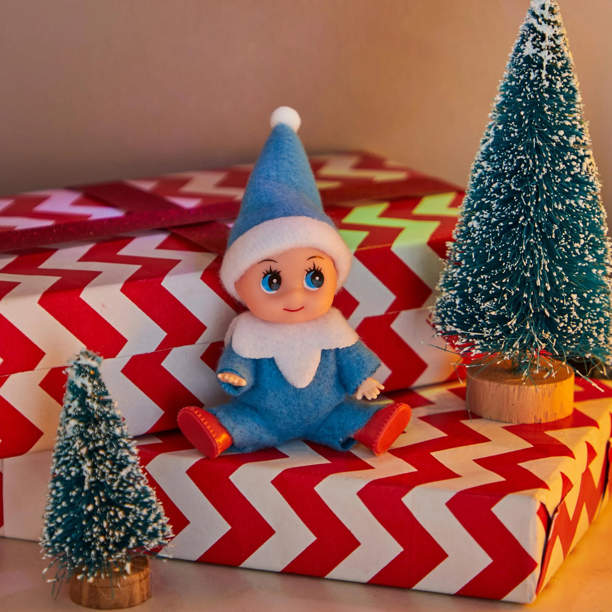 Blue Tiny Elf Soft Plush Christmas Doll