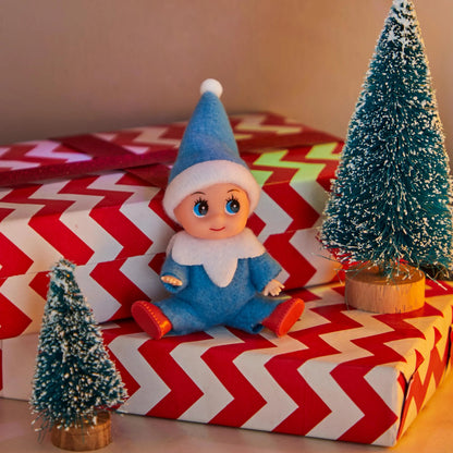 Blue Tiny Elf Soft Plush Christmas Doll