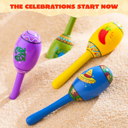 6-Piece Mini Wooden Maracas for Kids - Cinco De Mayo