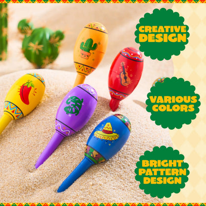 6-Piece Mini Wooden Maracas for Kids - Cinco De Mayo