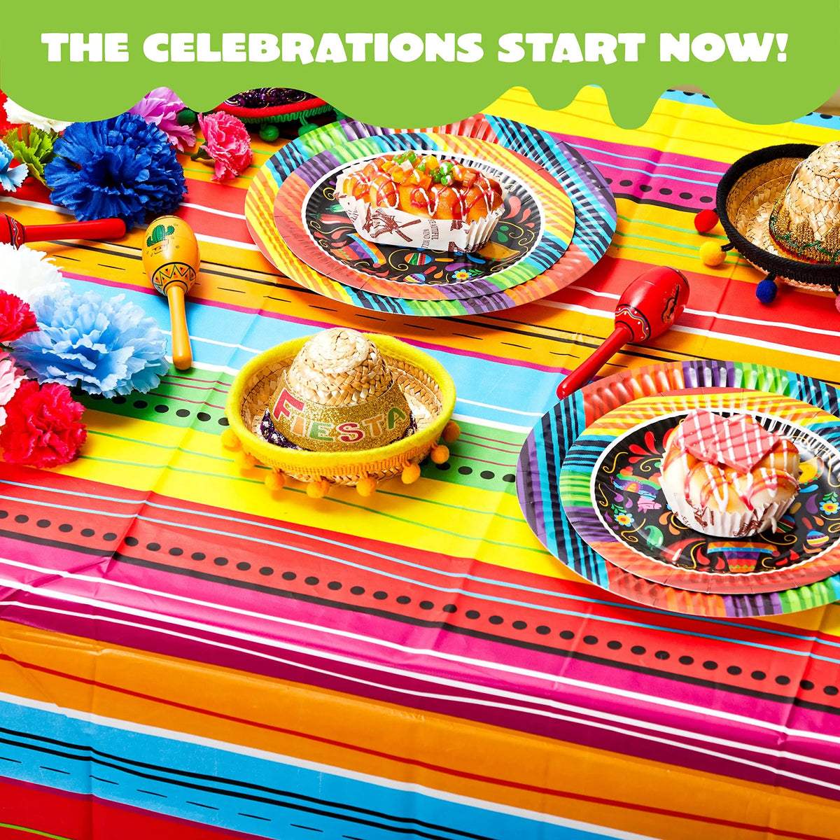 Cinco De Mayo Multicolor Plastic Tablecover, 6 Pack
