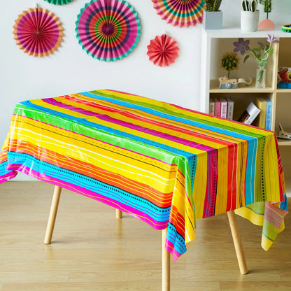 Cinco De Mayo Multicolor Plastic Tablecover, 6 Pack