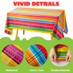 Cinco De Mayo Multicolor Plastic Tablecover, 6 Pack