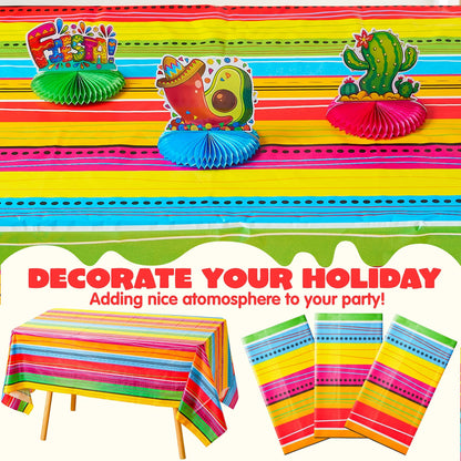 Cinco De Mayo Multicolor Plastic Tablecover, 6 Pack