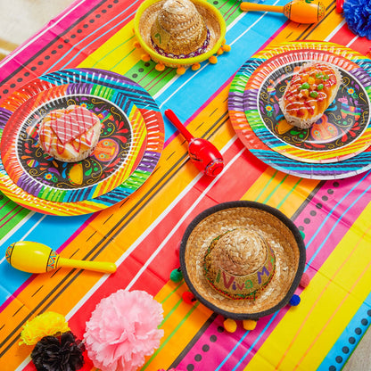 Cinco De Mayo Multicolor Plastic Tablecover, 6 Pack